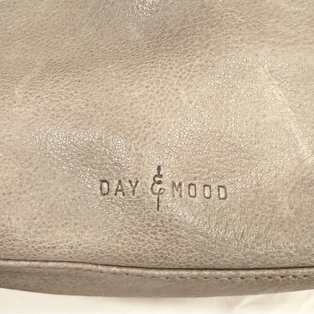 Anthropologie Taupe Leather Satchel with Crossbody Strap